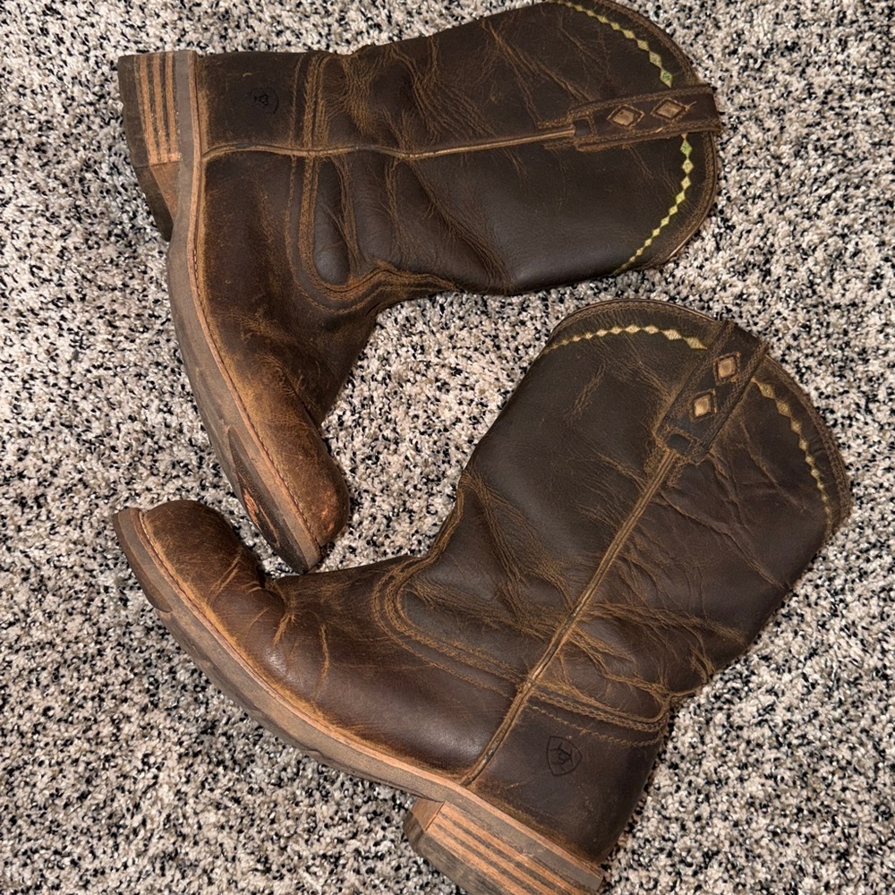 Ariat Unbridled stopper Boots Brown Leather Size 8 Women’s Round Toe - Picture 4 of 8